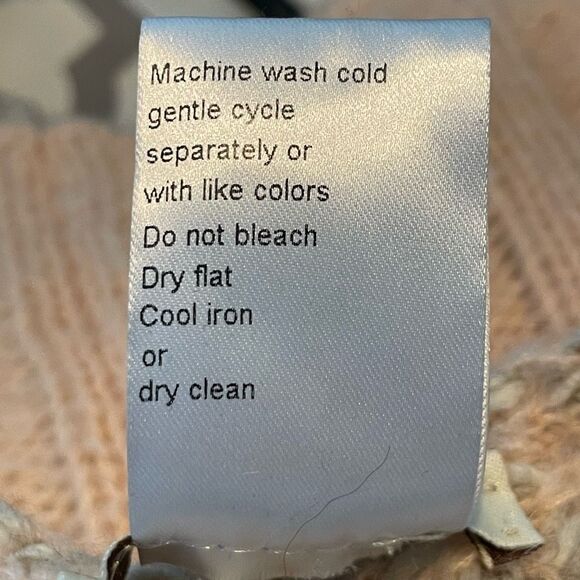 Cocogio Anthropologie Cowl Neck Poncho Sweater Salmon Pink Cream Italian Wool Bl - Picture 10 of 10